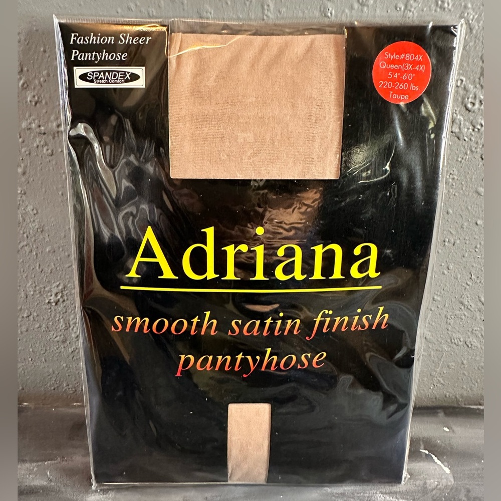 Adriana fashion sheer pantyhose Queen 3x/4x taupe style 804x New